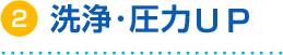 洗浄･圧力ＵＰ
